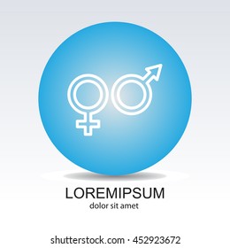 Web line icon. Gender symbol, Symbols of men and women