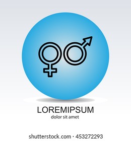 Web line icon. Gender symbol, Symbols of men and women