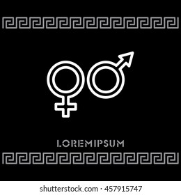 Web line icon. Gender symbol, Symbols of men and women