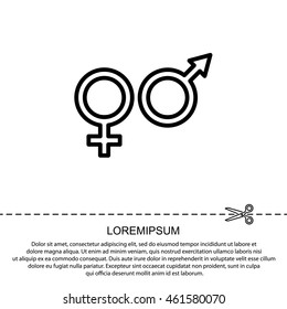 Web line icon. Gender symbol, Symbols of men and women