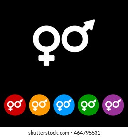 Web line icon. Gender symbol, Symbols of men and women