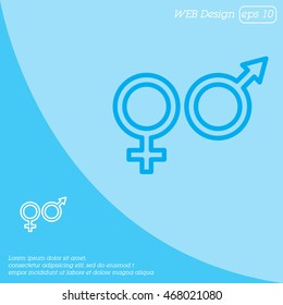 Web line icon. Gender symbol, Symbols of men and women