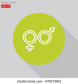 Web line icon. Gender symbol, Symbols of men and women