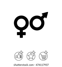 Web line icon. Gender symbol, Symbols of men and women