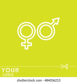 Web line icon. Gender symbol, Symbols of men and women