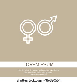 Web line icon. Gender symbol, Symbols of men and women