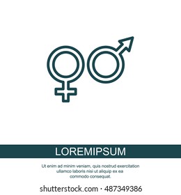 Web line icon. Gender symbol, Symbols of men and women