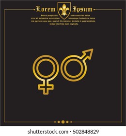 Web line icon. Gender symbol, Symbols of men and women