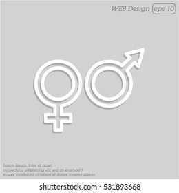 Web line icon. Gender symbol, Symbols of men and women