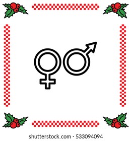Web line icon. Gender symbol, Symbols of men and women