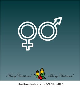 Web line icon. Gender symbol, Symbols of men and women