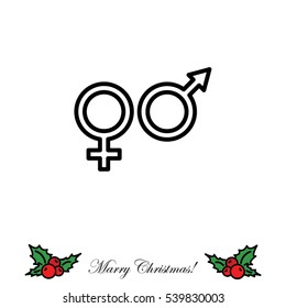Web line icon. Gender symbol, Symbols of men and women