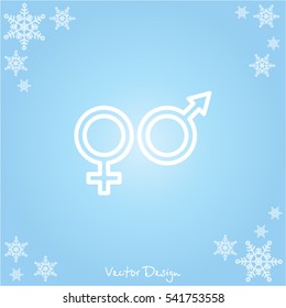 Web line icon. Gender symbol, Symbols of men and women