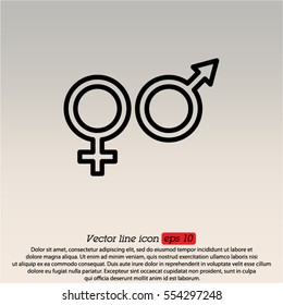 Web line icon. Gender symbol, Symbols of men and women