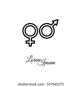Web line icon. Gender symbol, Symbols of men and women