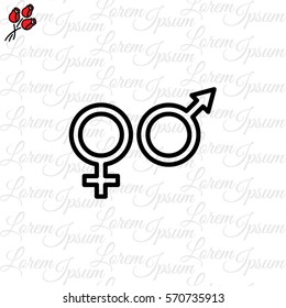 Web line icon. Gender symbol, Symbols of men and women