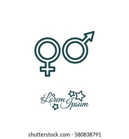 Web line icon. Gender symbol, Symbols of men and women