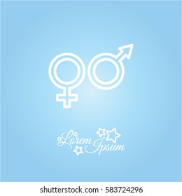 Web line icon. Gender symbol, Symbols of men and women