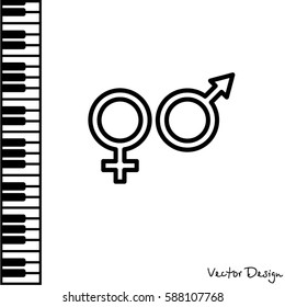 Web line icon. Gender symbol, Symbols of men and women