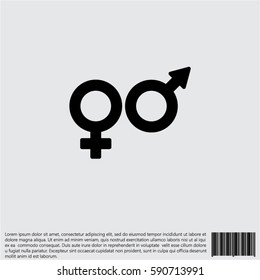 Web line icon. Gender symbol, Symbols of men and women