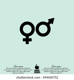 Web line icon. Gender symbol, Symbols of men and women