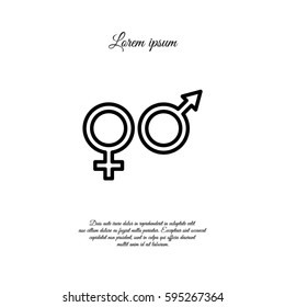 Web line icon. Gender symbol, Symbols of men and women