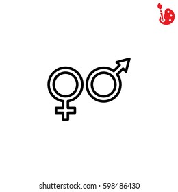 Web line icon. Gender symbol, Symbols of men and women