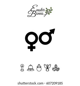 Web line icon. Gender symbol, Symbols of men and women