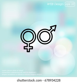 Web line icon. Gender symbol, Symbols of men and women
