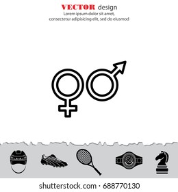 Web line icon. Gender symbol, Symbols of men and women