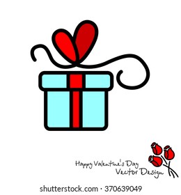 Web line icon. Gift, festive box.