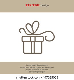 Web line icon. Gift, festive box.