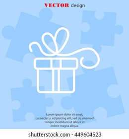 Web line icon. Gift, festive box.