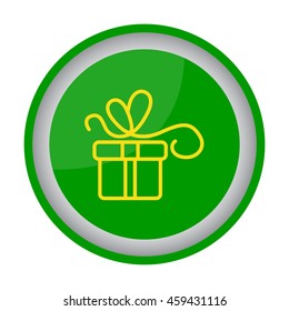 Web line icon. Gift, festive box.