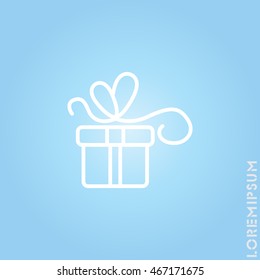 Web line icon. Gift, festive box.