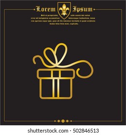 Web line icon. Gift, festive box.
