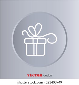 Web line icon. Gift, festive box.