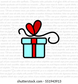 Web line icon. Gift, festive box.