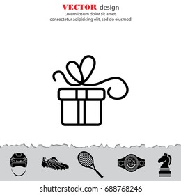 Web line icon. Gift, festive box.
