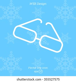 Web line icon. Glasses