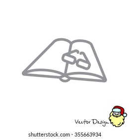 Web line icon. Glasses and book