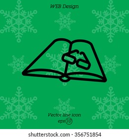 Web line icon. Glasses and book