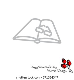 Web line icon. Glasses and book