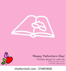 Web line icon. Glasses and book