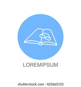 Web line icon. Glasses and book