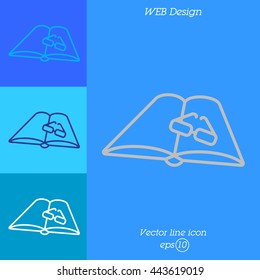Web line icon. Glasses and book