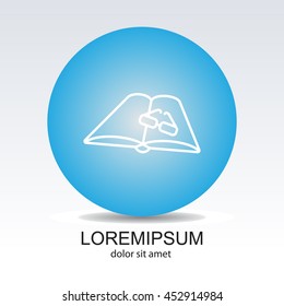 Web line icon. Glasses and book