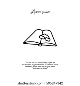 Web line icon. Glasses and book