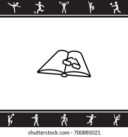 Web line icon. Glasses and book
