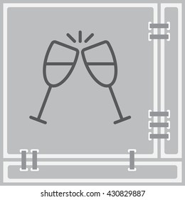 Web line icon. Glasses of champagne.
